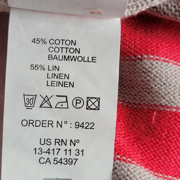 Saint James Womens Striped Short Sleeve Knit Dress Small US 8 Red Linen Blend - Picture 5 of 9